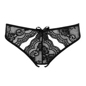 Bundløse Blonde Trusser i Sort