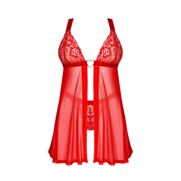 Obsessive Elianes Blonde Babydoll i Rød - Image 3