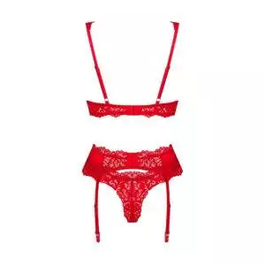 Obsessive Amor Cherris Lingeri Sæt i Røde Blonder