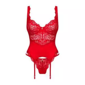 Obsessive Amor Cherris Bustier og Lingerisæt i Rød