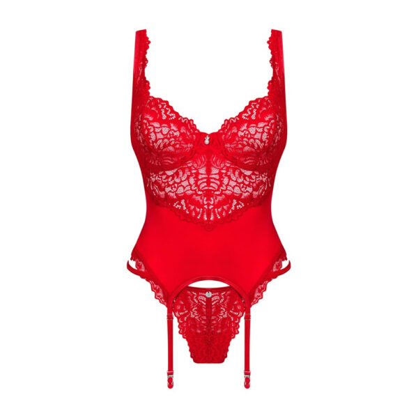 Obsessive Amor Cherris Bustier og Lingerisæt i Rød