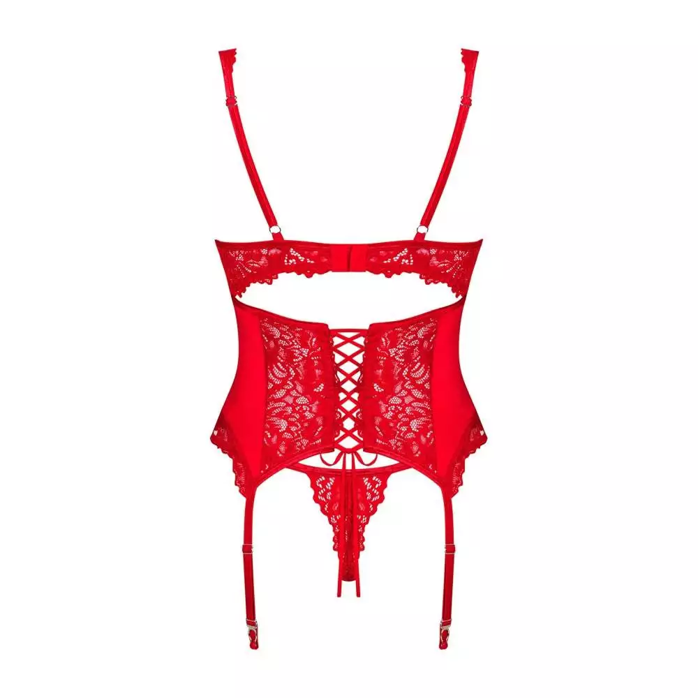 Obsessive Amor Cherris Bustier og Lingerisæt i Rød - Billede 6