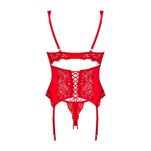 Obsessive Amor Cherris Bustier og Lingerisæt i Rød - Image 5