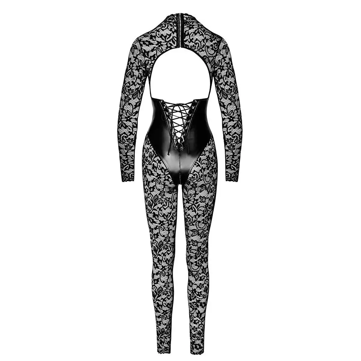 Noir Blonde Jumpsuit med Wetlook Korset indsats - Billede 6