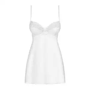 Obsessive Negligé i Hvid Satin og Blonder